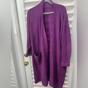 BANANA REPUBLIC Magenta wool alpaca blend Sz XL open front cardigan sweater coat